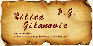 Milica Gilanović vizit kartica